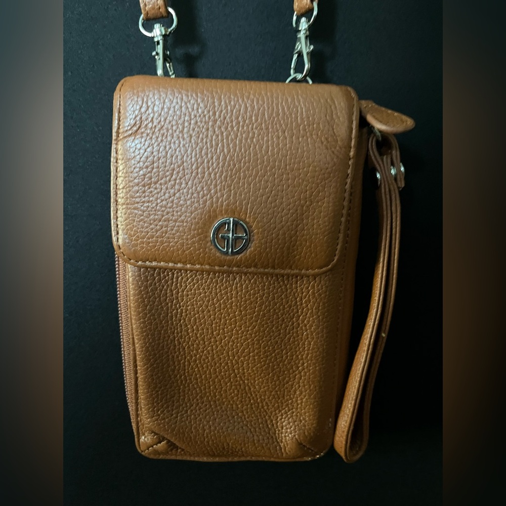 Gianni Bernini Brown Leather Crossbody Bag